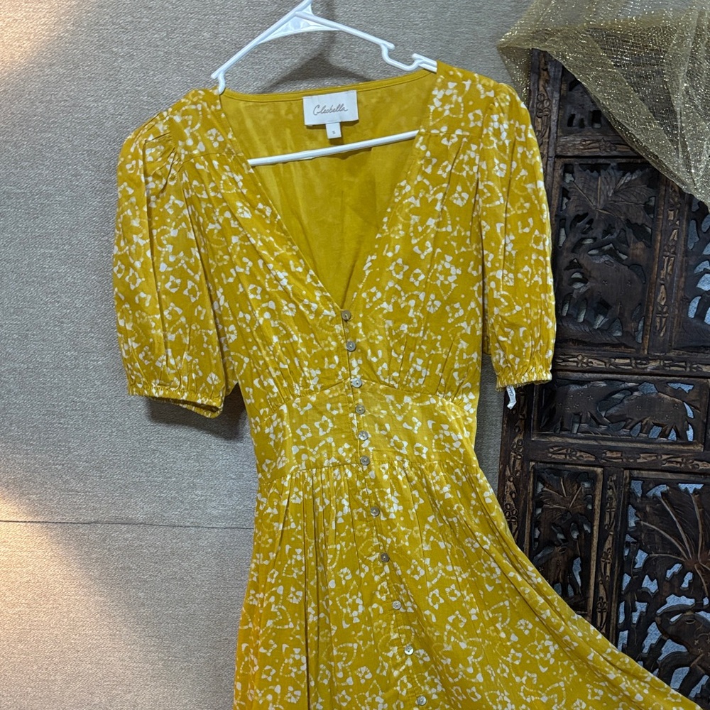 Cleobella Mustard Floral Midi Dress
